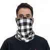 Eşarplar Şık Siyah Beyaz Gingham Check Bandana Boyun Kapağı Baskılı Damalı Sillitoe Tartan Kişme Balaclavas Yüz Eşarp Çoklu Kullanım