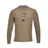 T-shirt da uomo Tasche larghe o collo Uomo Casual Pullover Manica lunga T-shirt assorbente del sudore Escursionismo all'aperto Arrampicata Allenamento Camicia militare