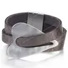 Schwarzes Lederarmband für Frauen Mode 2023 Magnetische Schnalle Herz Charme Wide Wrap Armbänder weibliche Schmuck Mode Schmuck Schmuck Leder Wickel Armband