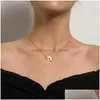 Colliers Nouveau Mode Luxe Noir Cristal Verre Perle Chaîne Collier Ras Du Cou Pour Femmes Fleur Lariat Collier De Verrouillage Drop Livraison Dhgarden otbtq