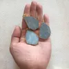 Pendant Necklaces FUWO Semi Precious Stone Irregular Shape Gilt Edges Amazonite Handmade Crafts Necklace Accessories For Woman PD338 5Pcs