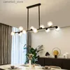 Ceiling Lights Art Dining Room Ceiling Chandelier Suspension Horizontal Glass Balls Chandeliers Kitchen Hanging Lamp Office Front Desk Lights Q231120