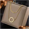 Chokers Choker European And American Fashion Niche Design Irregar Chain Pendant Stainless Steel Mti-Layer Stacked Necklace Drop Delive Otzxu