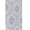 Tapeten European Luxury Blue Damask Wallpaper Roll 3D-geprägtes, nicht gewebtes, verdicktes Papier, Wanddekoration für das Wohnzimmerbett