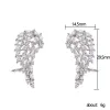 Earring angle wings Stud Zircon Earring White Gold Filled Party Wedding Drop Earrings for Women Bridal Engagment Promise Jewelry Gift