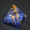 Pendentif Colliers Orgonite Pyramide 5cm 7Chakra Artisanat Bijoux Résine Cristal Lapis Charme Gathering Fortune Aider à apaiser le chakra de l'âme