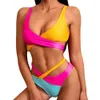 Costumi da bagno Bikini Set per le donne Sexy vita alta Tummy Control Bikini a costine Crop Top Costume da bagno brasiliano Set 2 pezzi AA230419