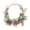 Ghirlanda di fiori decorativi Rosa Viola Orchidea Crisantemo Dente di leone Gypsophila Cerchio Colorato Appendiabiti per porta della fattoria per decorazioni domestiche