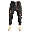 Men's Pants High-quality Polyester Versatile Stylish Baggy Long Reinforced Pockets Elastic Waist For Sportswear Hip Hop