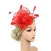 Hair Clips Fashion Organza Tiara Flower Accessories Bridal Ball Top Hat Hoop Clip