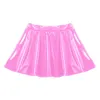 SKIRTS MINI-SKIR A-LINHA MULHERIA MINI-SAIR DE LATEX LATEX MINISKIRA DE CAUSTA COM FASCO DE DANÇA DE DANÇA DE DANÇA DA DANÇA DA DANÇA DE ZIPPER CLUBE 230420