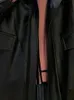 Женская кожаная искусственная кожа Lautaro, весенне-осенняя крутая повседневная куртка большого размера в стиле ретро, черные водонепроницаемые мягкие куртки из искусственной кожи для женщин, молния, эластичная резинка на талии 231118