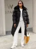 Womens Down Parkas Winter Fur Collar Coat Fashion Thick Warm Long Park Black Ivory Grey 231120