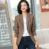 Kadın Suit Moda Blazer Ceket Sonbahar/Kış Uzun Kollu Ofis Elbise Gri Kahve Kadın Giyim Blazers için