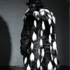 남자 재킷 겨울 패션 남자 여우 모피 코트 가짜 모피 슬림 가죽 재킷 캐주얼 후드 스플 라스 롱 오버 코트 섹션 플러스 크기 s ~ 4xl 231118