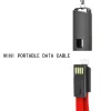 Mini Keychain USB Cable 2.4A Fast Charging Micro Type C Charger Data Cable Cord For Huawei Samsung Xiaomi Android Phones