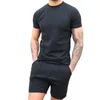 Heren trainingspakken dinerpakken voor mannen pak jas effen shorts met korte mouwen set T-shirt sport dunne zomer tweedelig