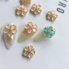 Nail Art Decorations 10pcs 3D Japanese Opal Flower Zircon Parts Crystals Jewelry Nails Accessories Supplies Charms 231120