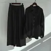 Dwuczęściowe spodnie 2-częściowy zestaw 2024 Casual Cotton and Line Pocket Patchwork Shirt High Talies Lose Woman Stores S-5xl