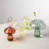 Vases Decoration Glass Flower Bud Vase Creative Mushroom Shape Bottle Plant Designed For Living Room Ornament