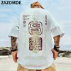 Мужские рубашки Zazomde Streetwear китайская китайская футболка графическая футболка хлопка 2023 футболка Harajuku Summer Hip Hop Tops Tees 230420