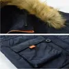 Herrjackor Herrstorlek Huven Faux Päls krage Jacka Vinterbomull Ner Outwear Coats 231118