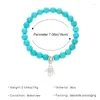 Charm Armbanden 2023 Etnische Turquoise Kralen Armband Bohemian Zeester Levensboom Kruis Hanger Sieraden Voor Vrouwen Party Geschenken