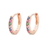Kolczyki obręcze Pojedyncze luksusowe kolorowe kryształ dla kobiet 5-9 mm vintage różowe złoto okrągłe mikro inkrutarne biżuteria cyrkonowa biżuteria