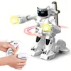 RC Robot HG 24G Мини -боевой боевой боевой инфракрасный зондирование 777615 Интеллектуальные звуковые боевые игрушки с дистанционным управлением игрушки для детей 230419
