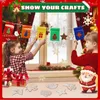 Decorative Figurines 80Pcs Christmas Crafts Unfinished Wooden Ornaments Shape Pendant For Kids 10 Styles