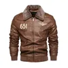 Men's Leather Faux Leather Men Autumn Jacket Bomber Biker Zipper Motorcycle Faux Fur Coat Male Fleece Pilot Vintage Black Brown Pu Leather Jacket Winter 231118