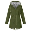 Damesjassen 2023 Women voor stevige kleur regenjack buiten waterdichte winddichte jas vrouwen herfst warme winter lange chaqueta mujer