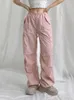 Damesbroeken S Zomer Y2K Baggy lading Lage Rege Drawtring Fashion Pocket Casual Kawaii Pink Women Coquette Aesthetic 230419