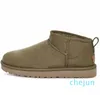 Botas Chestnut Khaki Designer Fur Sheepskin Tazz Booties para Mulheres Austrália Ultra Mini Plataforma Slide Bota de Neve Chinelos de Inverno Sapatos Médios