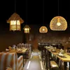 Plafonniers ZK50 Lustre en rotin créatif à la main rétro abat-jour en bambou décoration Restaurant cuisine chambre éclairage lampes E26 E27 Q231120