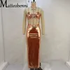 Abito di giunzione ad anello a forma di U moda femminile sexy scava fuori bretelle sottili elegante abito in spandex in pelle lucida da donna discoteca