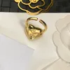 3 Stil Asla Fade Marka Harf Yüzük Altın Kaplama Pirinç Bakır Açık Band Yüzükler Moda Tasarımcısı Bayan Düğün Takı Hediyeleri için Lüks Kristal İnci Yüzük Bir Boyut: 7