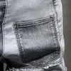 Herr jeans mode denim shorts mäns capris sommar tunna löst personliga sömmar elastiska byxor streetwear jeans herrkläder hiphop 231118