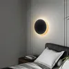 Vägglampor Nordiskt sovrum Huvudgavel Touch Circular Light 110V 220V Modern minimalistisk gång