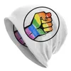 Berretti LGBT Resistance Fist Skullies Berretti Cappelli Hip Hop Autunno Inverno Outdoor Berretto con bandiera unisex Copricapo per adulti Cofano lavorato a maglia