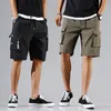 Herr shorts män last taktiska joggar arbetar casual byxor manliga multi fickor knappar lossa bred ben knä längd sommaren 230419