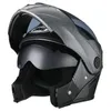 Motorcykelhjälmar Vänd upp racinghjälm Modular Dual Lens Full Face Safe Casco Capacete Cascos Para Motocross Dot