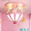 Ceiling Lights Nordic Modern Children's Ceiling Circus Cartoon Creative Princess Room Boys and Girls Bedrooms Decorated with LED Light Fixtures Q231120