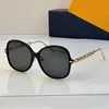 Designer 1:1 neue Kette zwei quadratische Sonnenbrille ovaler Rahmen Metallspiegel Bein Nasenträger mit Schnitzerei Gruppe exquisite und modische Frauen Freizeit Urlaub Z1907U