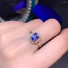 Cluster ringen echt 18K gouden ring natuurlijk en blauw saffier edelsteen zilver voor vrouwen bruiloft