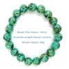 Strand 1pc Trendy Afrika Turquoise 10mm kralen elastische armband voor vrouw man dagelijks dragen kerstcadeau