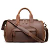 New Crazy Horse Skin Men's Bag Men's Short Distance Handbag Business Travel Bag Genuine Leather Casual One Shoulder Luggage Bag 230420