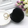 Porte-clés 1 pièces 28 couleur mignon bouffée balle là miroir Simple PU maquillage enfants femme petit cadeau accessoires Pom