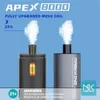 Original MaskKing APEX 8000 Puffs Disposable E-cigarette 1500mAh Rechargeable Battery 10 Flavors 2% 5% Capacity Coil 18ml OEM ODM VAPE