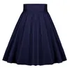 Skirts Black Summer Skirt High Waist Women Solid A Line Lady Elegant Party Big Swing Mini For Office Work Casual 2XL